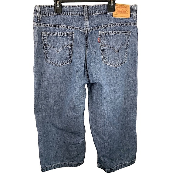 Levi's 577 Highrise Loose Fit Crop Ladies Size 14 Jeans Medium Wash 100% Cotton - Picture 5 of 10